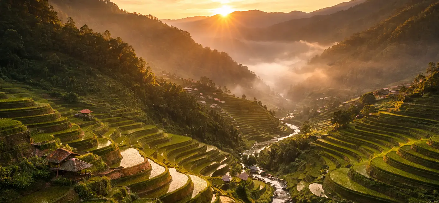Banaue Rice Terraces at sunrise